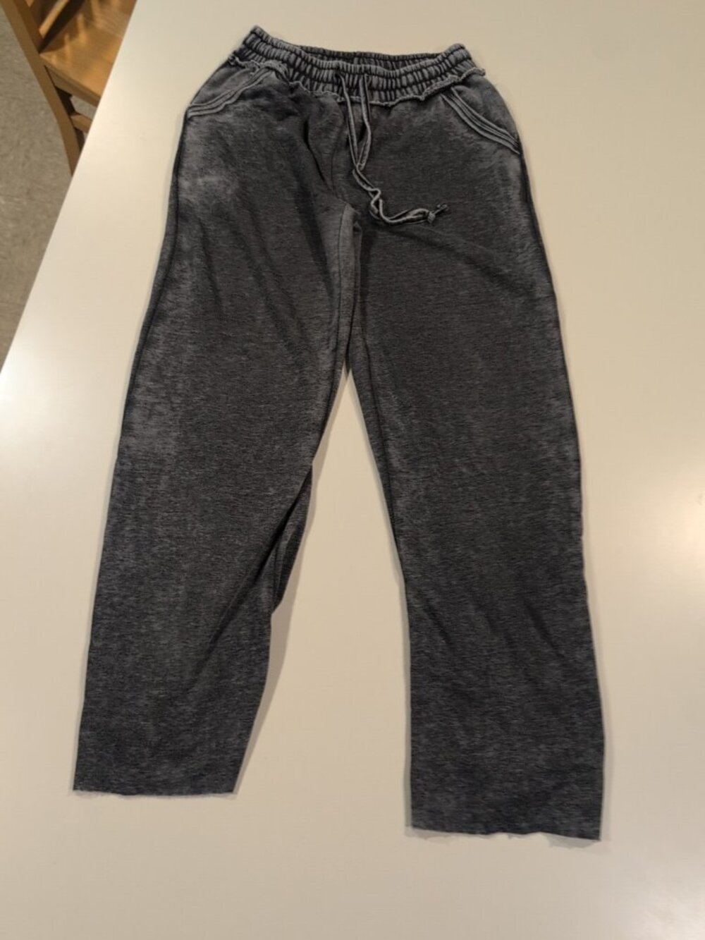 Like An Angel Pants Womens M Straight Leg Faded Sweatpants Solid Pockets - Picture 1 of 9